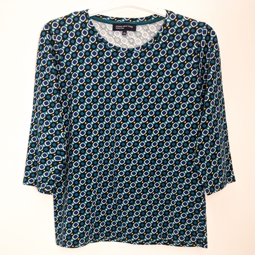 Jones New York Stretch Blouse Tunic Top XL